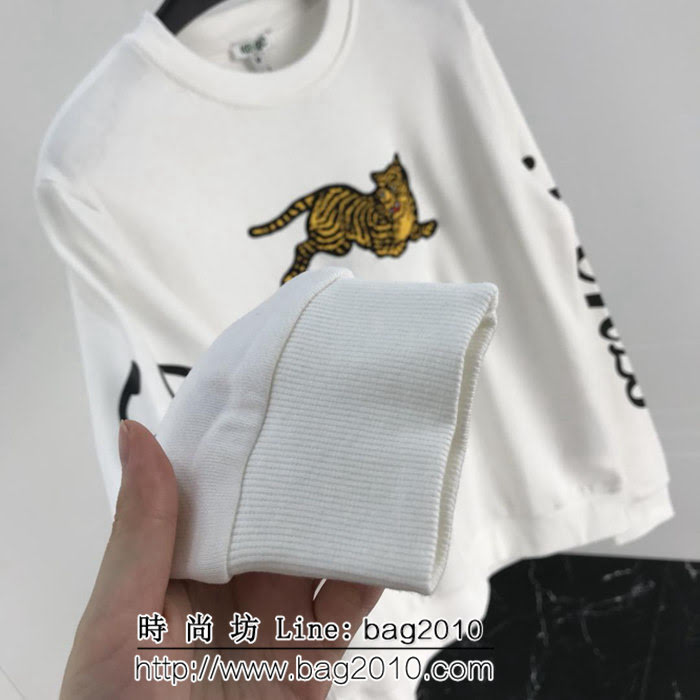 KENZO高田賢三 18ss秋冬新款 袖子品牌字母印花 刺繡老虎 男款衛衣  ydi1936